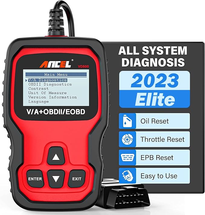 ANCEL VD500 with ANCEL Protective Case Storage Bag OBD II Diagnostic Scanner fits for Volkswagen VW Audi Skoda Seat Diagnosis Check Engine Light Code Reader