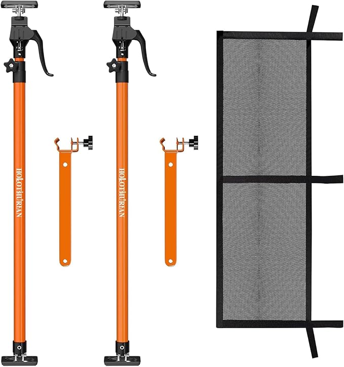 HOLOTHURIAN Adjustable Cargo Bars for Pickup Truck Bed Cargo Bars for SUVs, Trailers, Vans, Adjustable from 40" to 70", Comes with Premium Cargo Net Organizer and Divider Bar, 2-Pack