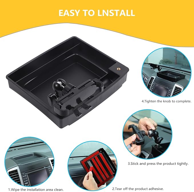 Car Dashboard Storage Tray Compatible with Nissan Frontier 2009-2017 ABS Dashboard Non-Slip Storage Organizer Tray with Phone Holder Mount Interior Accessories (Style C)