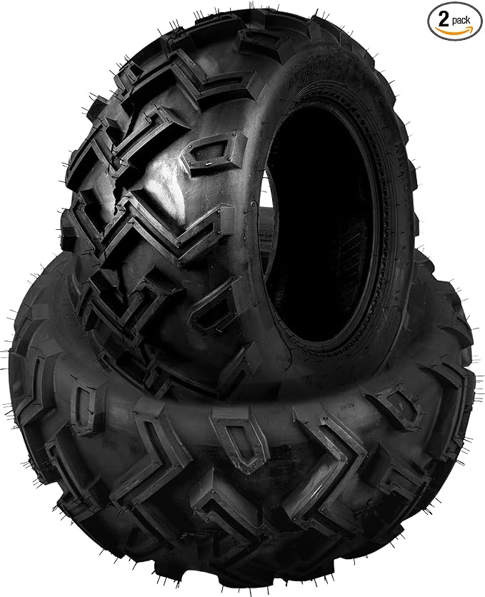 25x10-12 ATV Tires, 25x10-12 All Terrain Tires 6 PR, for Mud, Sand, and Off-Road Trails, 2 Pack Tubeless, Z-130