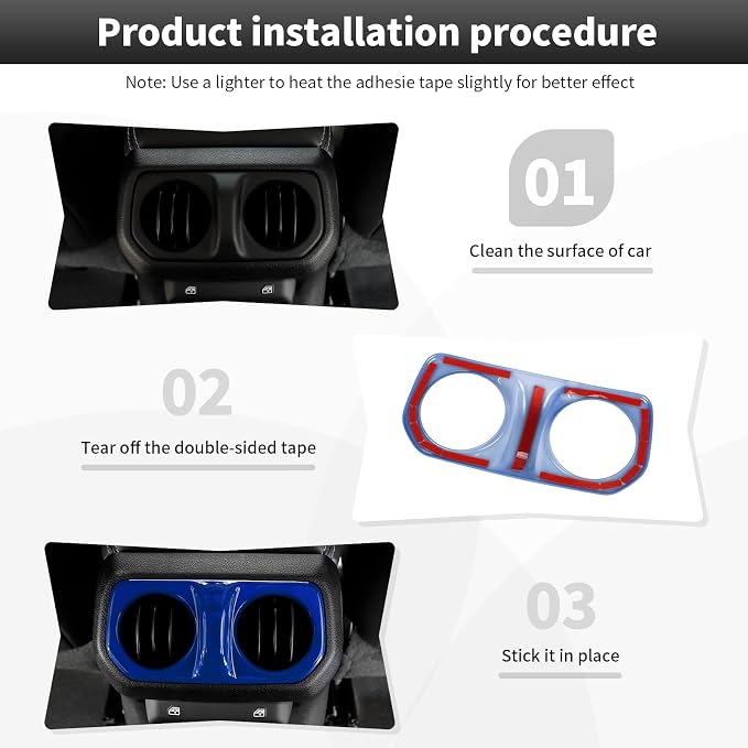 CheroCar Blue 20PCS Interior Trim Kit for Jeep Wrangler JL JLU & JT Gladiator 2018-2023,Dashboard,Steering Button Frame,AC Switch,Roof Speaker,Reading Light,Headlight Switch,Rear Air Vent Trim