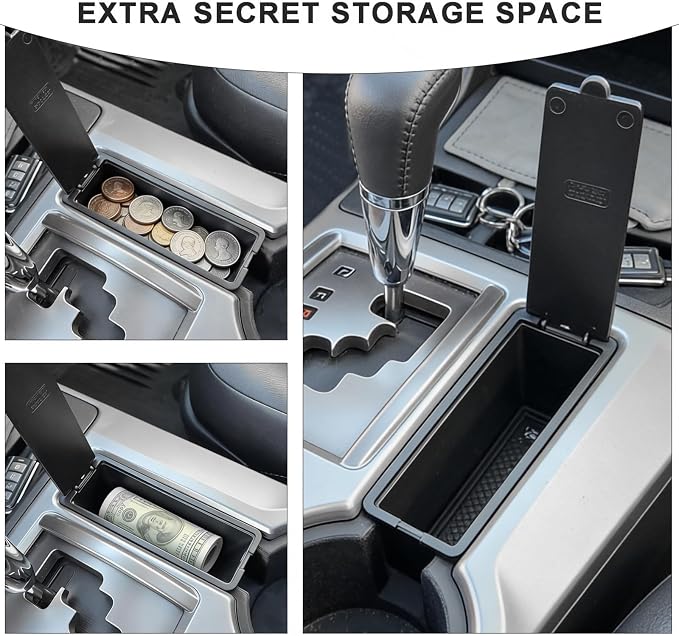 JDMCAR Coin Box Organizer and Hidden Storage Box Compatible with 4Runner Accessories 2010-2023 2024