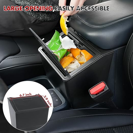 Mabett Lidded Console Storage Box for Ford Maverick Accessories 2025 2024 2023 2022, Seal-Lid Heavy-Duty Multi-Scenario Organizer Front Seat Armrest Trash Can