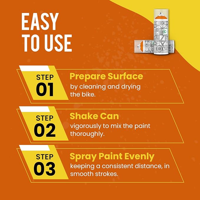Spray.Bike Spray Paint | Designed Mainly for Bicycles | Multi-Use Acrylic Spray Paint for Metal, Plastic | High Coverage Bike Paint, 400ml, Meise Orange