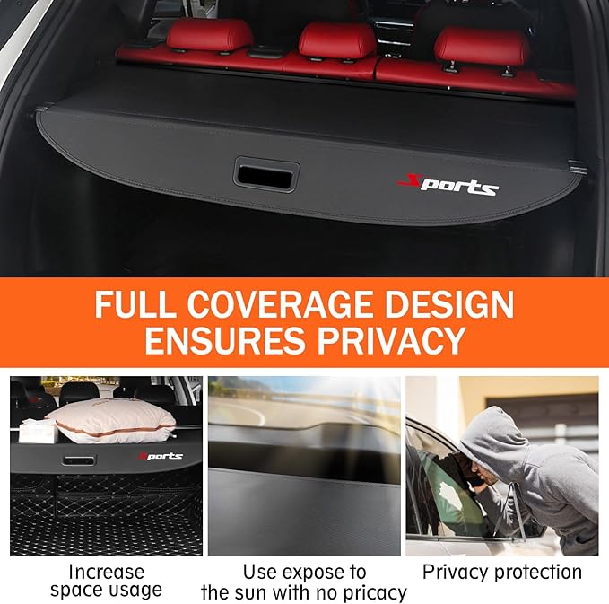 Cargo Cover for Hyundai Tucson 2026 2025-2022 Accessories, Anti-Peeping Trunk Cargo Cover for Hyundai Tucson Accessories Retractable Rear No Gap Security Shielding Shade