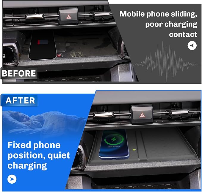 SXCY for 2026 Toyota RAV4 Wireless Charging Protective Mats 2026 RAV4 Accessories Center Console Inserts Liner Anti-Slip Anti-Dust Waterproof Mats