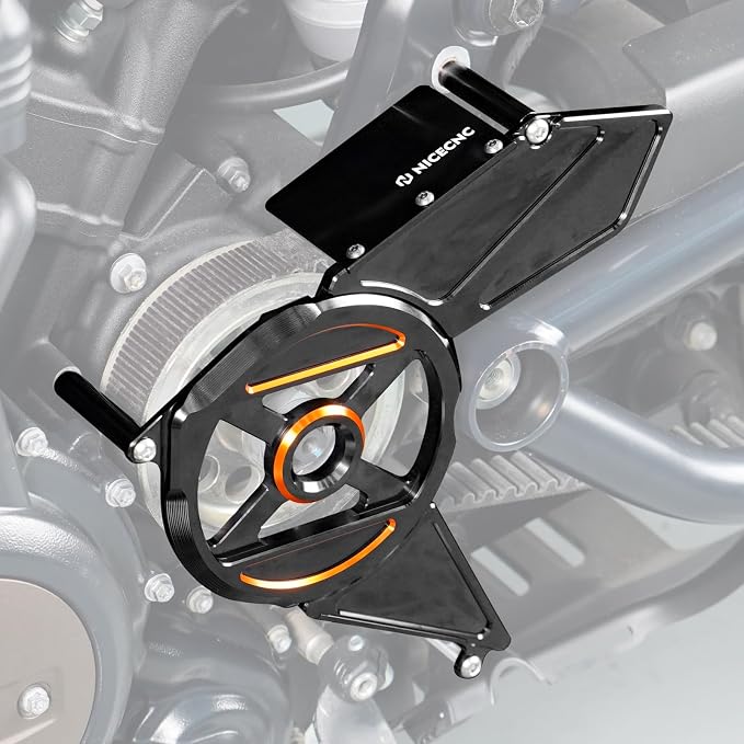 NICECNC Orange Transmission Sprocket Cover Sprocket Protector Aluminum Compatible with Harley Sportster S RH1250S 2021-2024, Nightster RH975 2022-2024, Replacement for 34800055, See Fitments