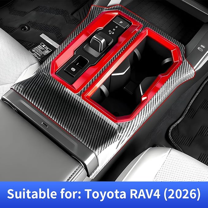 Car Center Console Gear Shift Panel Trim Cover for Toyota RAV4 2026 [Only for Limited] Auto Interior Decorations Accessories Central Control Protection Frame Carbon Fiber Style Kit