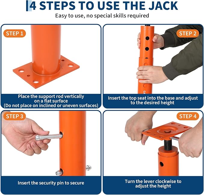 2 Pack Jack Post, House Floor Jack with 19"-36" Height Range, 18000 LBS Lifting Joist Beam Basement Jacks for Leveling, Lifting