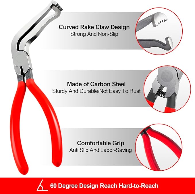 Electrical Disconnect Pliers Set – 11PCS Automotive Terminal Removal Tool Kit, Includes Straight & 60° Disconnect Pliers, Double-Ended Terminal Separator, Hose Clamp Plier & 8PCS Depinning Tools
