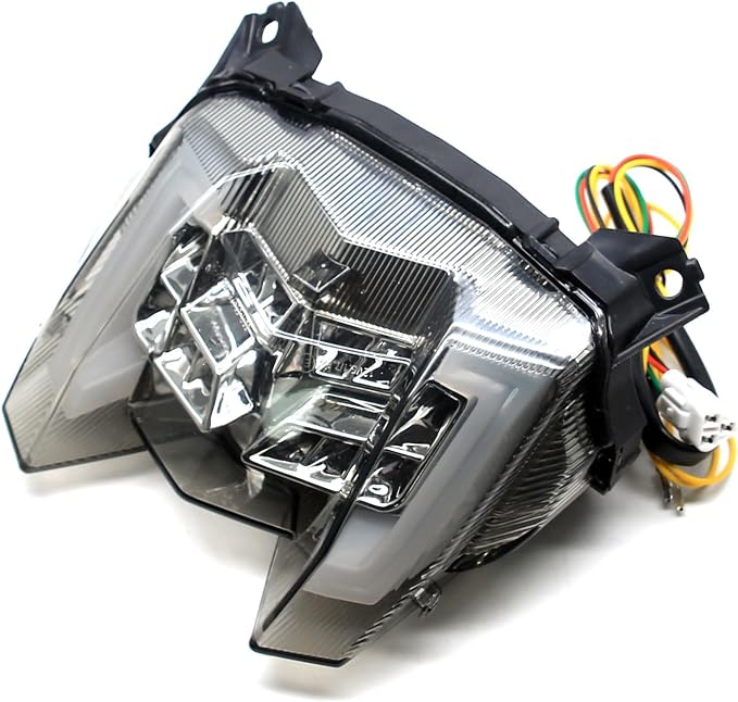 MZS Motorcycle Tail Light, LED Integrated Turn Signal Blinker Smoke Lens Compatible with FZ09 FZ-09 2017 / MT09 MT-09 2018-2020