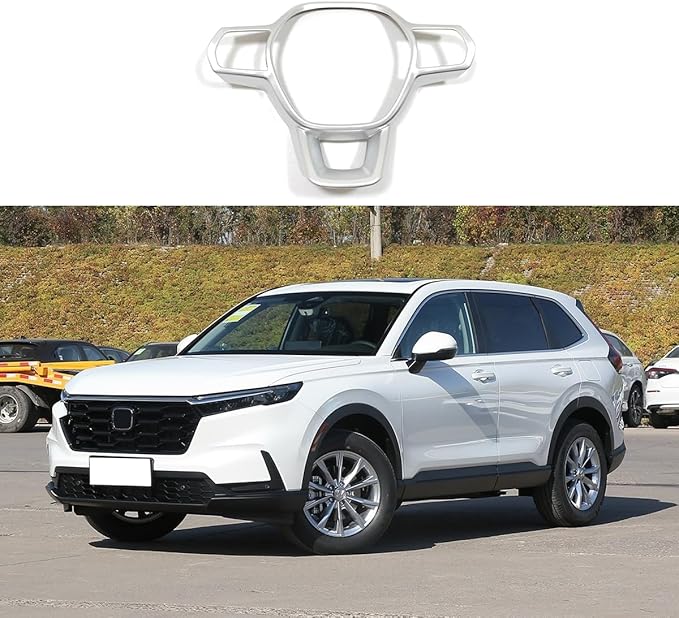 Car Accessories Fit for Honda CR-V CRV 2023 2024 Interior Left Center Console Decorative Frame Button Cover Trim Strips (Matte Silver) ABS 1 PC