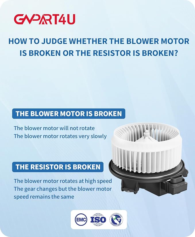 Front Blower Motor 700203 for 2007-2018 Dodge Ram 1500 2500 3500, for 2007-2017 Honda CRV Accord Pilot Odyssey, 2008 2009 2010 2011 2012 2013 2014 2015 2016 for Jeep Patriot Wrangler