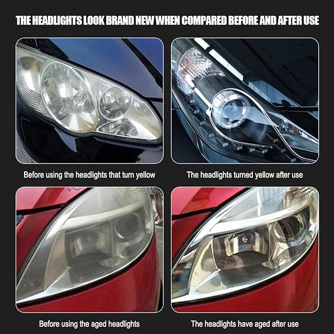 Q1forHeadlight Cleaner, Automotive Headlamp Restoration Fluid Kit, Headlight Restoration Kits, Improve Nighttime Visibility For Brighter
