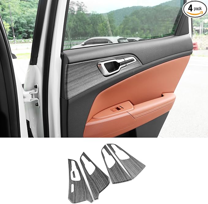 Car Interior Door Frame Cover Trim Sticker Door Lock Button Decor Trim Compatible with Kia Sportage 2023-2026 Accessories (Wood Grain Style)