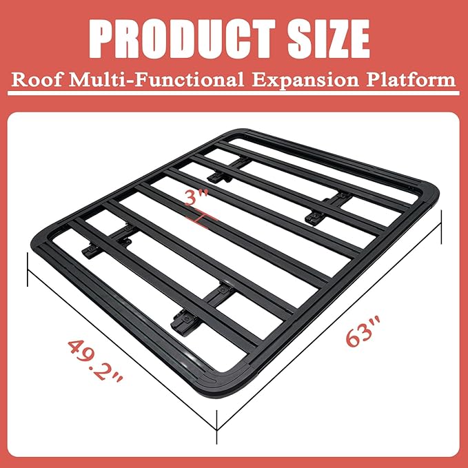 Roof Rack Cargo Basket for Toyota Sequoia 2023 2024 2025 2026 Roof Basket Aluminum Black