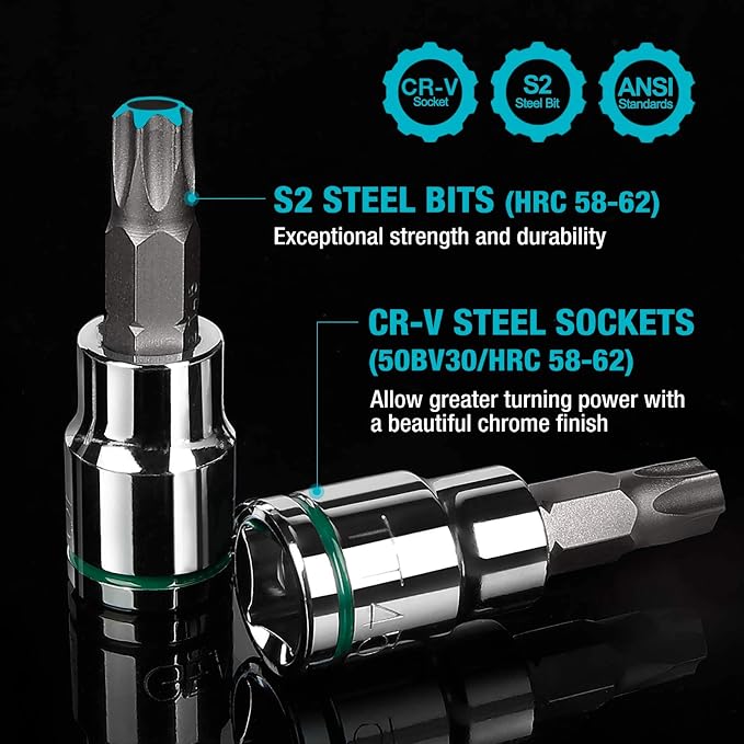 DURATECH Allen Bit Socket Set & DURATECH 3/8" Drive Swivel Socket Set