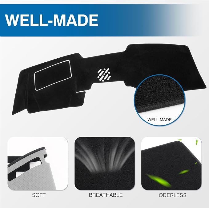 KUST Black Dash Cover for Mazda CX-90/CX90 2024 2025 2026 (with HUD) Polyester Dashboard Cover Non-Slip Interior Accessories for Mazda CX-90/CX90 Custom Fit Dash Mat Sunshade Windshield No Glare