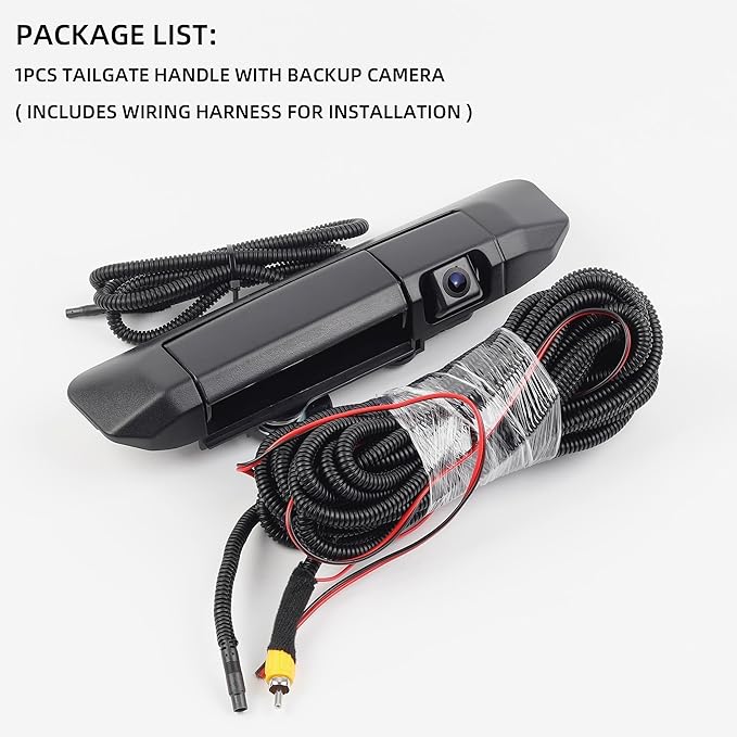 Dasbecan Tailgate Handle Rear View Backup Camera 6909004020 Compatible with Toyota Tacoma 2005-2015 Black Aftermarket Replacement Reverse Parking Liftgate Latch Handle Camera (RCA Connector)