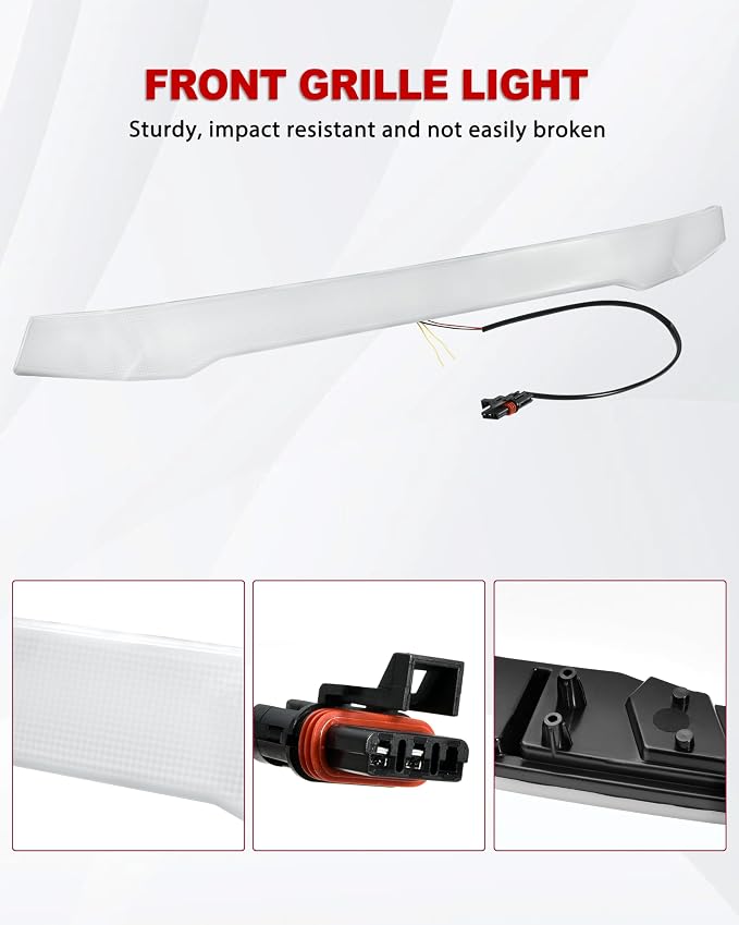 Front Accent Light for Polaris Ranger/Crew XP 1000 2019-2024 Accessories, Front Hood LED Auxiliary Daytime Running Light Turn Signal Lamp Upper Grille for Polaris Ranger, Plug & Play, 1PC
