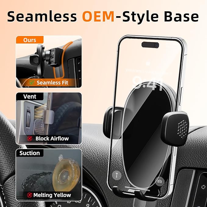 Car Phone Holder for Jeep Wrangler (2011-2016 2017),Dashboard Phone Mount,360 Phone Holder Rotating,Hands Free Mobile Holder,Car Mount for iPhone,Samsung & Android,2015 Wrangler Interior Accessories
