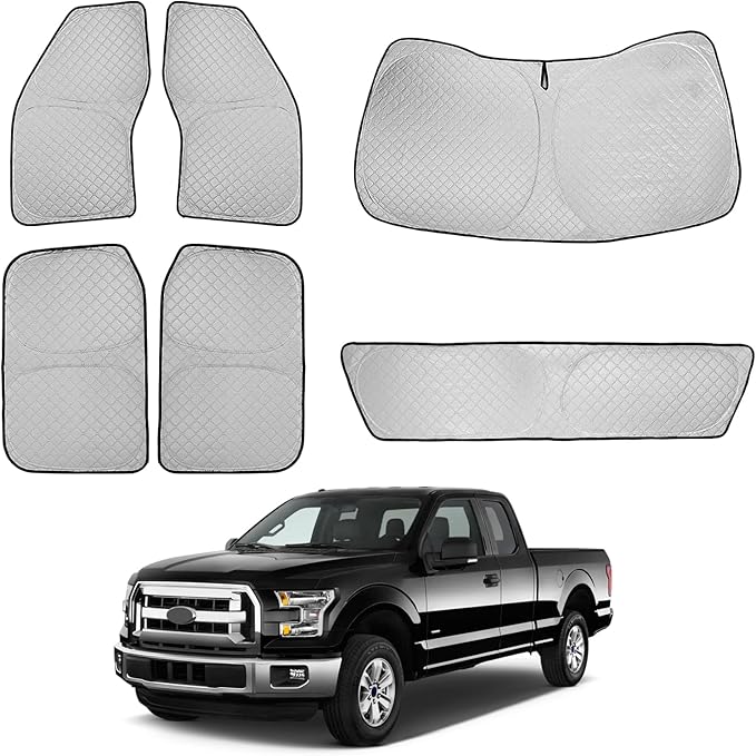 XCBYT 2015-2020 f 150 Window Shades Full Car Window Covers with 6 Layers Thickened 100% Sun UV Blackout Car Privacy Curtains for Breastfeeding Napping Dressing Camping 6 Pack