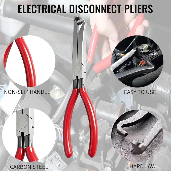 4-Piece Electrical Disconnect Pliers for Cars, Electrical Connector Separator Tool,Automotive Electrical Disconnect Pliers Set for Coil Pack & Hose Clamps for All Cars