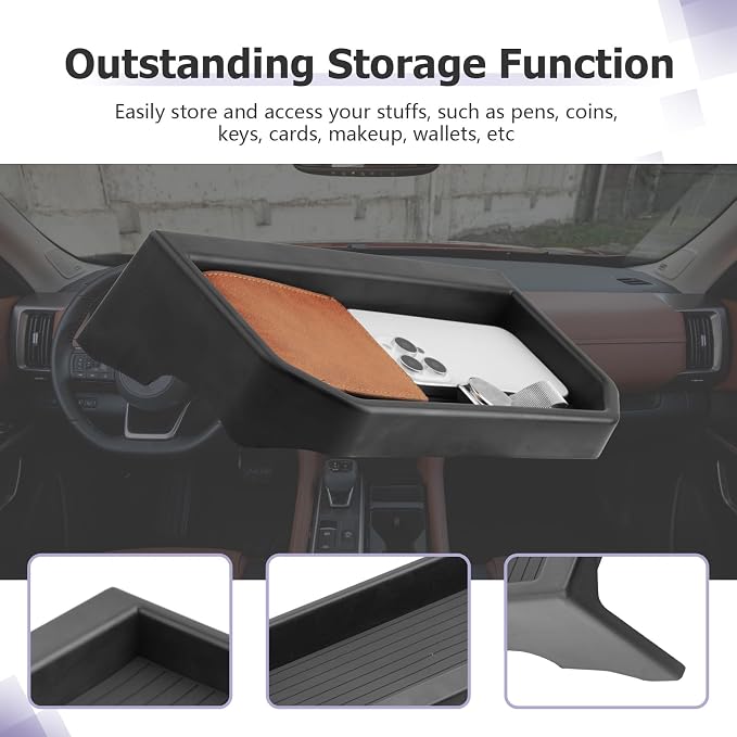 Center Console Organizer Dashboard Tray Compatible with 2022-2025 2026 Nissan Pathfinder Accessories Dashboard Storage Organizer Box Behind Screen Phone Tissue Sunglass Holder(Only For 9-inch Screen)