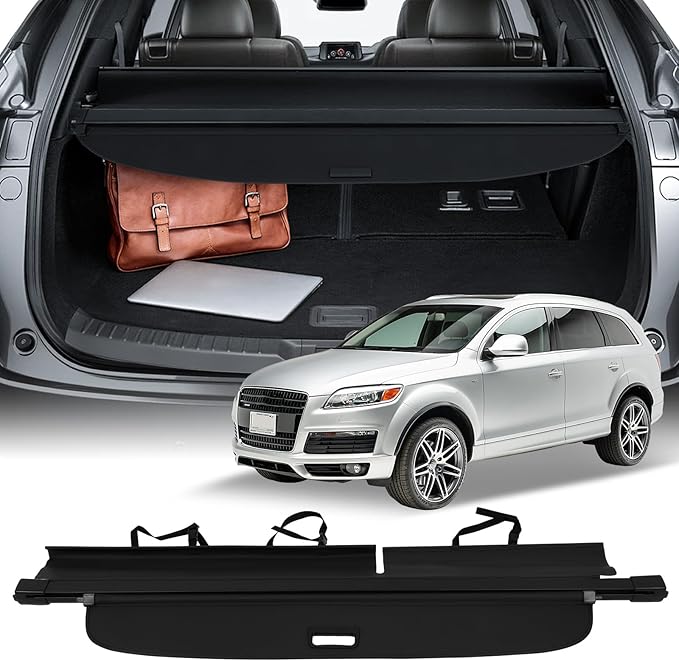 Retractable Rear Cargo Cover Shade for 2010-2015 Fit for Audi Q7 3.0L Trunk Cargo Cover Easy to install