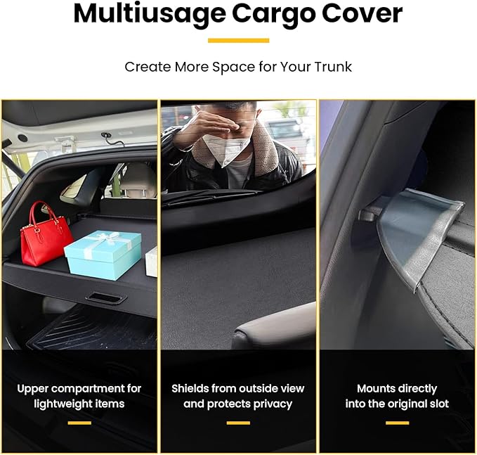 Cargo Cover for Hyundai Tucson 2022-2026, Retractable Trunk Cover Privacy Shade for 22-26 Hyundai Tucson (Leather)