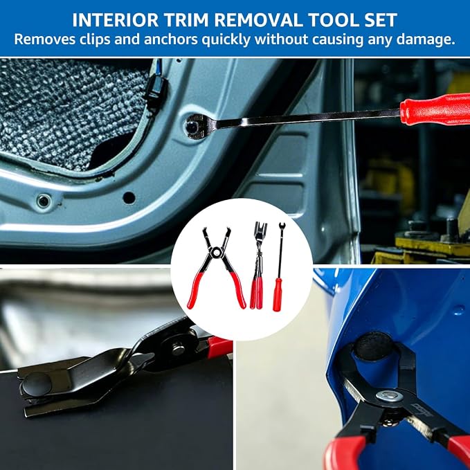 14PCS Automotive Electrical Disconnect Pliers Set: High-Carbon Steel, No Missing Connector Removal Tools for Car Harness, Hose, Fuel Line, Cooling, Door Panel, Dashboard & Engine Bay Repair