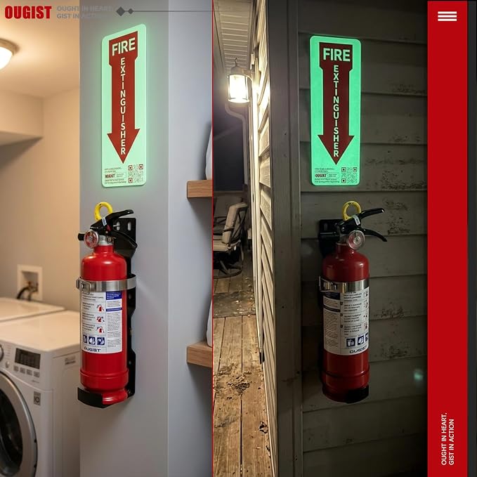 Ougist ABC Fire Extinguisher with Home Wall mount Bracket, Quick-Release Handle,2.5lb Dry Chemical Fire Extinguisher kit for home, business and kitchen, Office (Model FF1KG)