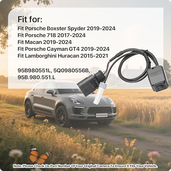95B980551L Rear View Camera for Porsche Macan 2015-2020 & Lamborghini Huracan 2015-2021, OE Camera Replaces 5Q0980556B, 95B.980.551.L by GreenYi