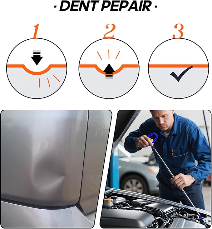 25 PCS Professional Car Tool Kit, 66 Inch Stainless Steel Repair Tools