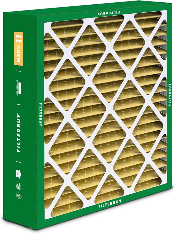 Filterbuy 20x25x6 Air Filter MERV 11 Superior Pet & Allergy Defense (1-Pack), Pleated HVAC AC Furnace Filters for AprilAire Space-Gard 201, 2200, 2250, & Lennox (Actual Size: 19.75 x 24.25 x 6.00)