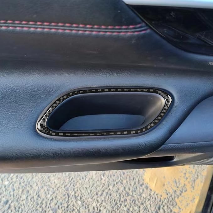 Soft Real Carbon Fiber Compatible with Nissan Altima 2013 2014 2015 2016 2017 2018 Interior Accessories Rear Car Door Armrest Slot Frame Cover Lid Trim Sticker