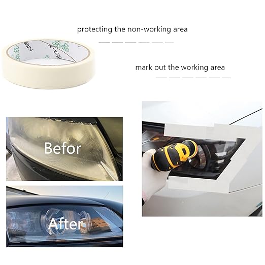104PCS Car Headlight Restoration Kit - 3Inch Sanding Discs, Wool & Sponge Buffing Pads, Interface Pad for Car Washing, Cleaning, Waxing