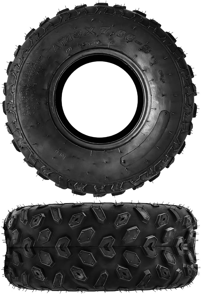 19x7-8 ATV Tires, 19x7-8 All Terrain Tires 4 PR, for Mud, Sand, and Off-Road Trails, 2 Pack Tubeless, Z-122