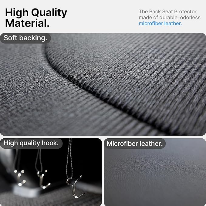 2Pcs for Tesla Model 3/Y 2017-2026 Juniper/Highland(Not for Standard), Leather Seat Back Kick Protectors Accessories, Kids Mats Waterproof Pet Covers