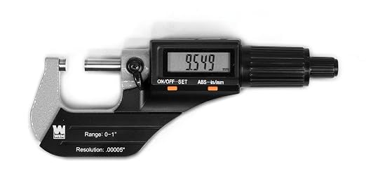 WEN 10725 Standard and Metric Digital Micrometer with 0 to 1-Inch Range, .00005-Inch Accuracy, LCD Readout and Storage Case