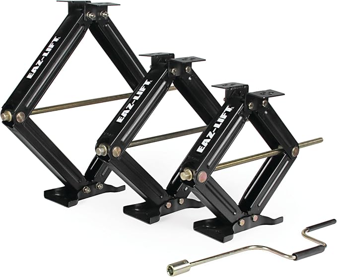 Camco EAZ-Lift 24-inch Stabilizing RV Scissor Jack - Features a 5,000 lb Load Capacity - Heavy-Duty Steel Construction -1 Pack (48810)