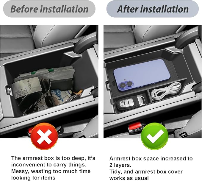 SKTU 2Pcs for 2025 2026 BMW X3 Center Console Organizer for 2025 2026 BMW X3 (30 xDrive/M50 xDrive) Console Tray Hidden Box 2025 2026 X3 Privacy Storage Box BM W X3 2025 2026 Accessories