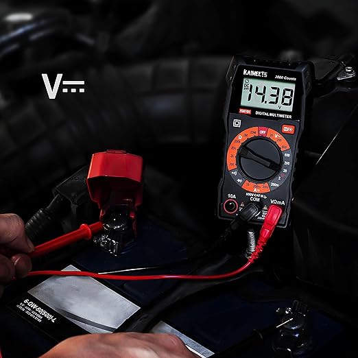 KAIWEETS Digital Multimeter with Case, DC AC Voltmeter, Ohm Volt Amp Test Meter and Continuity Test Diode Voltage Tester for Household Outlet, Automotive Battery Test (Anti-Burn with Double Fuses)