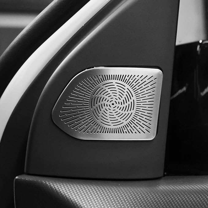 YOUTOOCAR Stainless Steel Door Speaker Covers Tweeter Audio Speaker Covers Trim Compatible with Kia EV3 2026 Accessories (Silver)