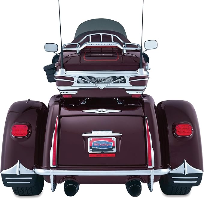 Kuryakyn 7217 Motorcycle Accessory: Leading Edge Rear Fender Accents for 2009-19 Harley-Davidson Trike Motorcycles, Chrome, 1 Pair , Black