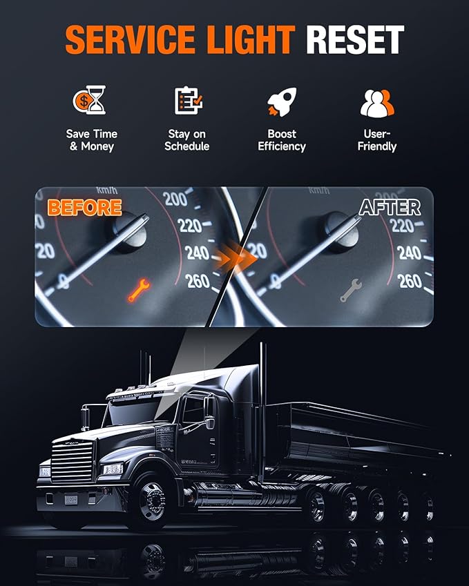 ANCEL HD3400 Pro Heavy Duty Truck Scanner | DPF Regeneration, Lifetime Free Update, Compatible with Commercial Vehicles with Cummins, Paccar, Caterpillar, Detroit, Volvo, Mack, International Engines