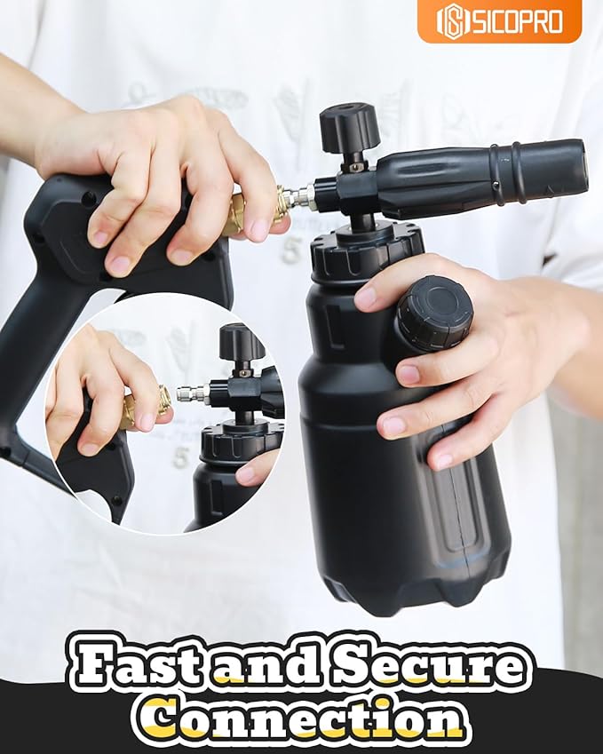 Foam Cannon for Pressure Washer, Car Wash Foam Gun Kit, Convenient Addition of Soap Solution, Tool Daily Foam Cannon with 1/4 Inch Quick Connector, Car Foam Sprayer