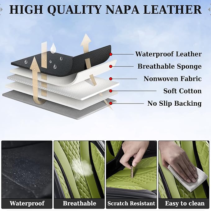 Coverado Car Seat Covers, Back Car Seat Cover, 3-Pieces Leather Seat Cover, Luxury Car Seat Cushion, Luxury Seat Cover Seat Protector Universal Most Cars Trucks SUV