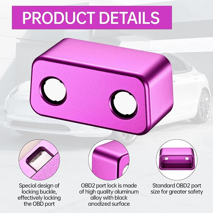 OBD2 Port Anti-Theft Lockout Tool, OBD Port Protector for Cars/SUV/Trucks、obd2 Lock Anti Theft Protector (Purple)