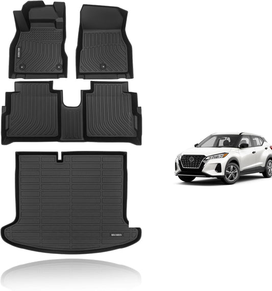KELCSEECS Floor Mats & Cargo Liner Custom for Nissan Kicks 2024-2018 All Weather Protection Anti-Slip TPE Floor Liners Full Set Nissan Kicks Accessories Black